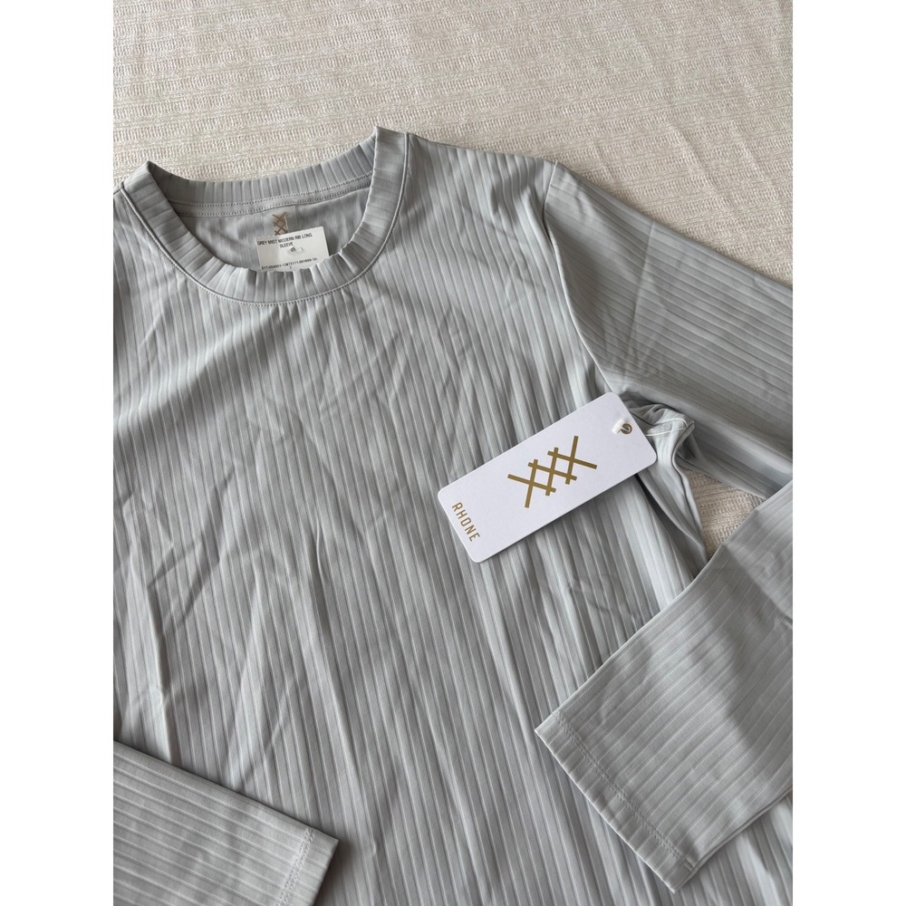 Rhone Modern Ribbed Long Sleeve Grey Mist Performance Top XL 200158-077-XL NWT